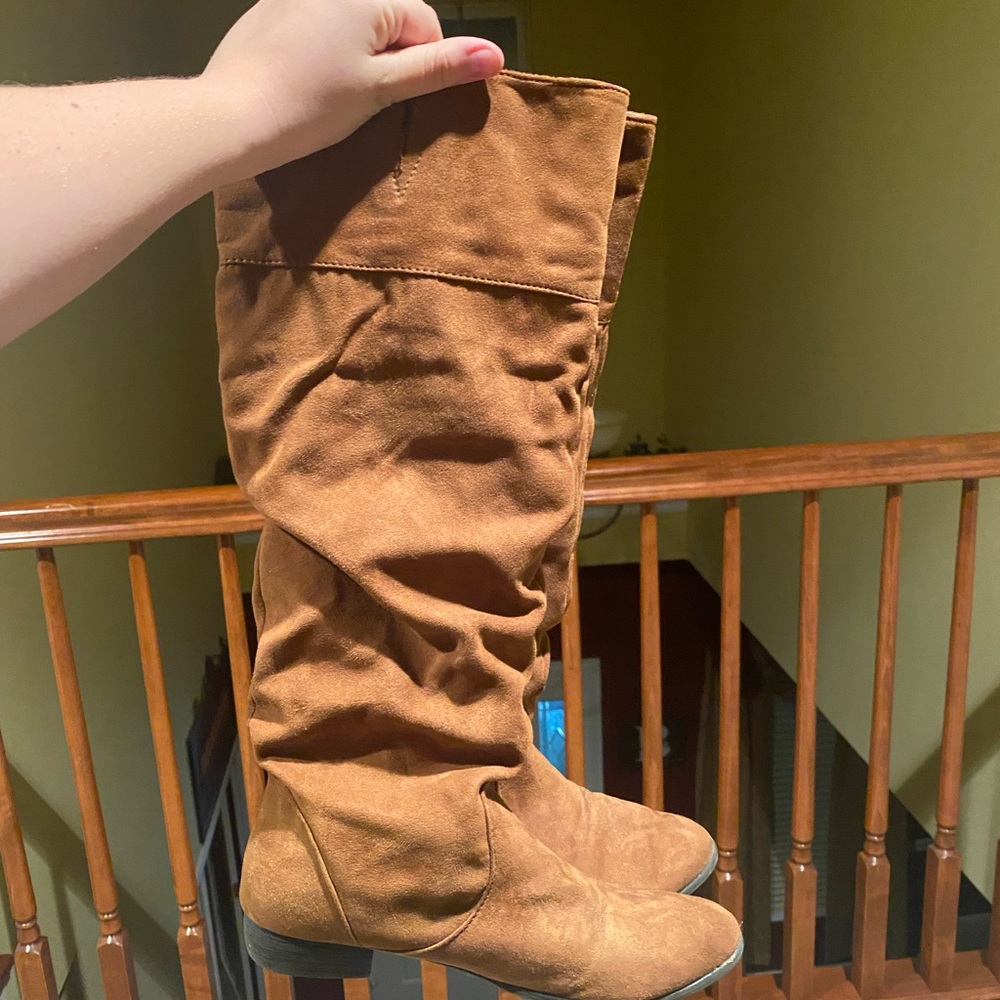 Brown riding boots
